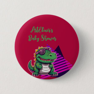 Alligator Coola Kawaii Retro Vibe Baby Shower Knapp