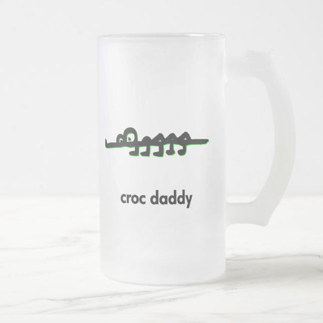 Alligator croc-pappa frostat ölglas (Höger)