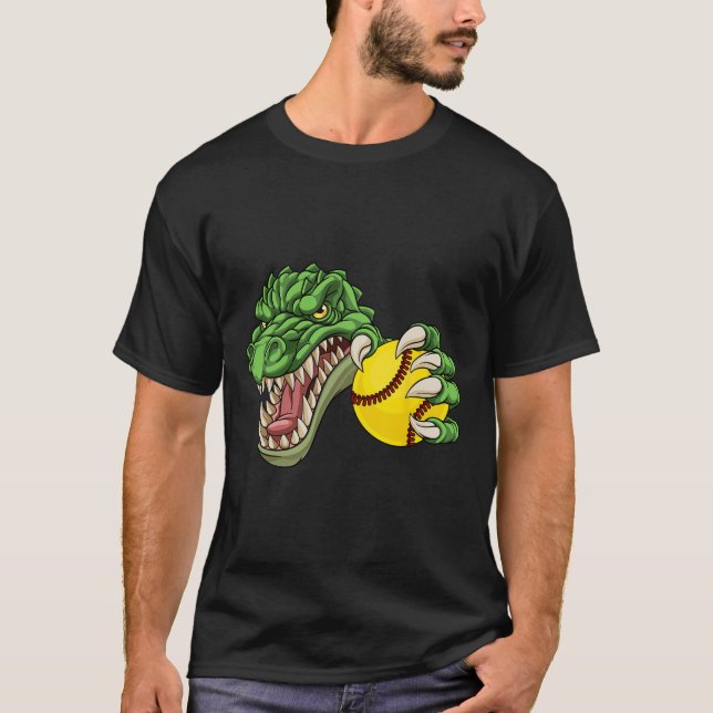 Alligator Crocodile Dinosaur Softll Character  T Shirt (Framsida)