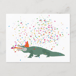 Alligator Crokodile - Djur med Party Helg Vykort