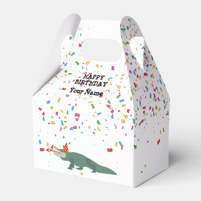 Alligator Crokodile - Djur med Party Presentaskar (Framsidan Sidan)