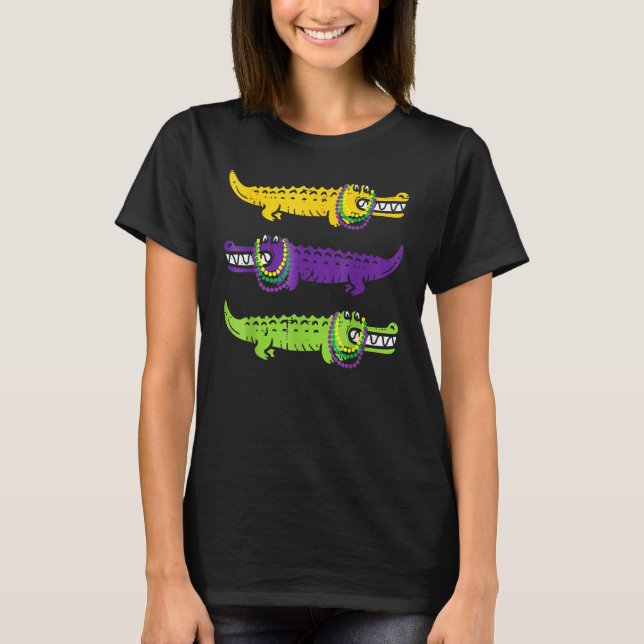 Alligator Crokodiles Louisiana Mardi Gras Party Bo T Shirt (Framsida)