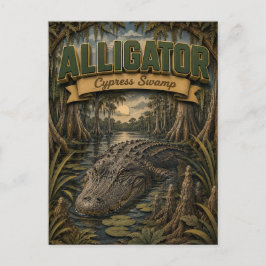 Alligator Cypress Swamp POPCUT Vykort