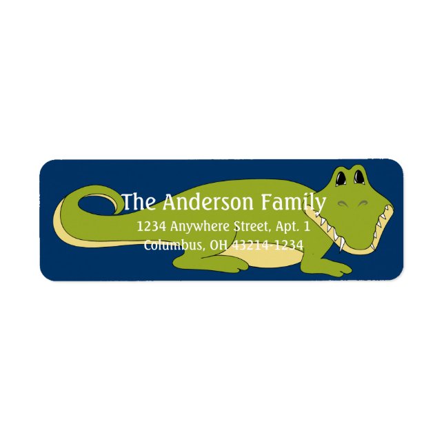 Alligator d4 Animaliska Returetiketter Returadress Etikett (Framsidan)