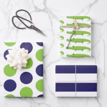 Alligator Dots Rugby Rand Gift Wrap Lakan