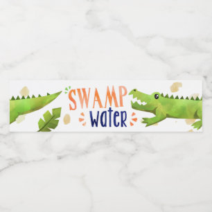 Alligator- eller krokodiletiketter för Vattenflask Vattenflaskor Etikett
