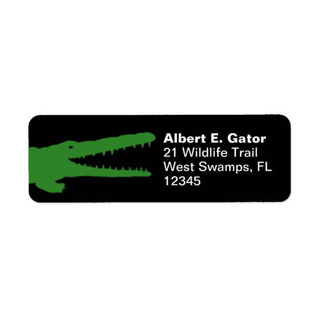 Alligator- eller krokodilReturetiketter Returadress Etikett (Framsidan)