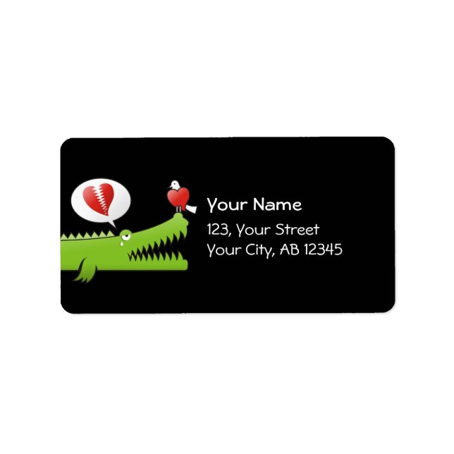 Alligator-etikett i Kärlek Adressetikett (Framsidan)