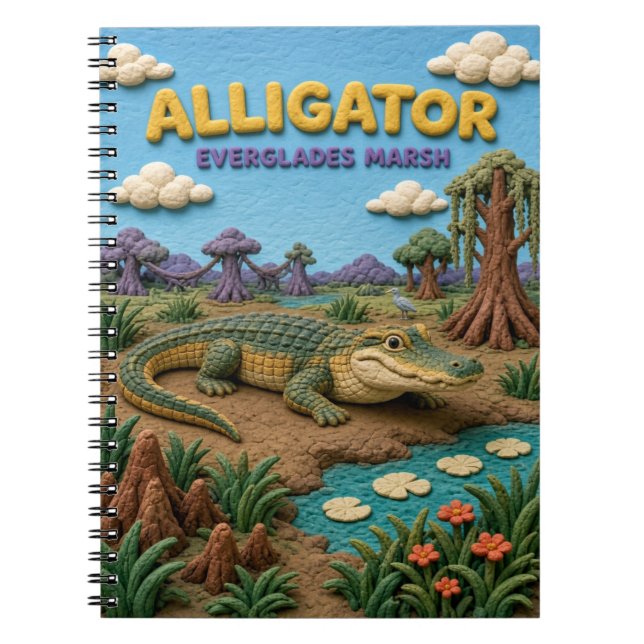 Alligator Everglades Marsh Modern KlayKoo Anteckningsbok (Framsidan)