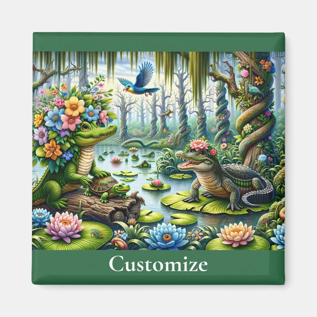 Alligator Fantasy Swamp Thunder_Cove Magnet (Framsidan)