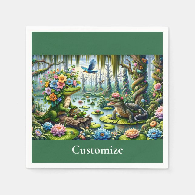 Alligator Fantasy Swamp Thunder_Cove Pappersservett (Framsidan)