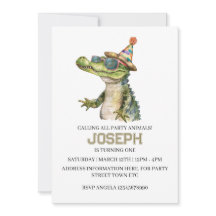 Alligator-fest-inbjudan Inviterar till poolparty