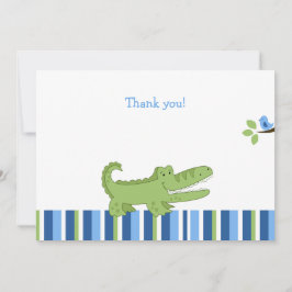 Alligator Flat Tackkort - Blue/Grönt Anteckningskort
