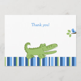 Alligator Flat Tackkort - Blue/Grönt Anteckningskort