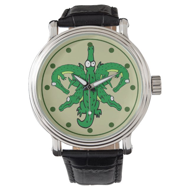Alligator Fleur De Lis Armbandsur (Framsida)