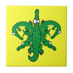 Alligator Fleur De Lis Kakelplatta