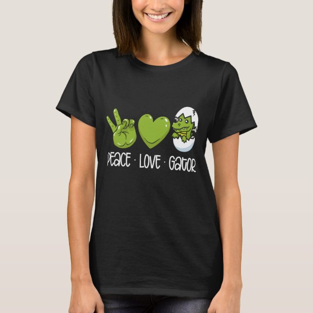 Alligator för bakgrundsutskrift för Kärlek Gators T Shirt (Framsida)