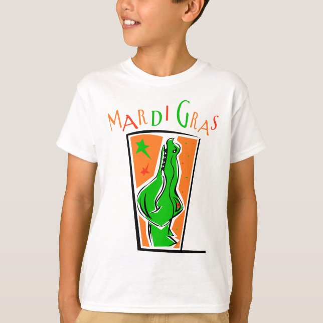 Alligator för KRW Mardi Gras Tee (Framsida)