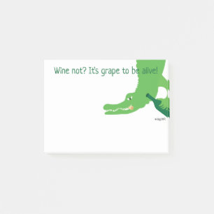 Alligator för mycket Hip Vin Post-it Block