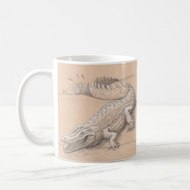 Alligator för vanlig nedgång kaffemugg (Vänster)