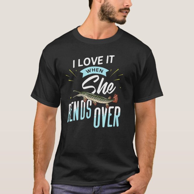 Alligator Gar Fisk Fiske Bonde T Shirt (Framsida)