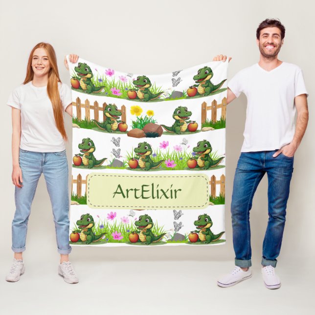 Alligator Garden Personlig Fleecefilt (På plats)