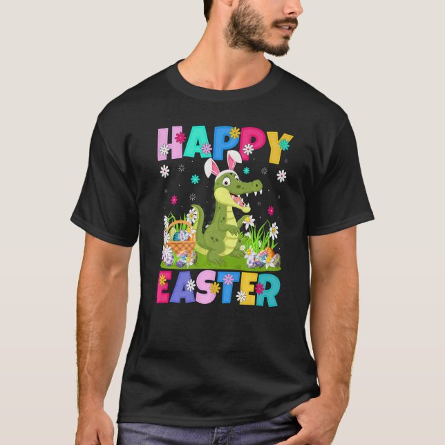 Alligator Glad påsk Bunny Alligator Påsk Sol T Shirt (Framsida)