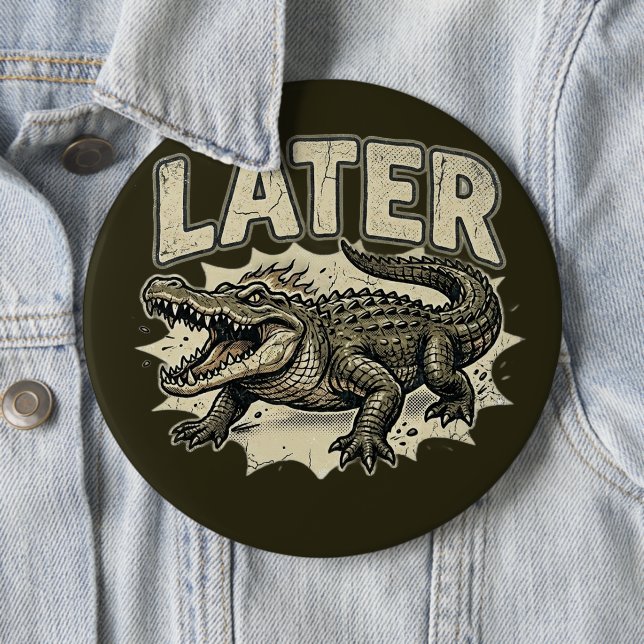 Alligator-gradpin - Söt anpassad knapppresent Knapp (In Situ)