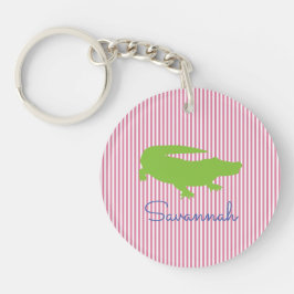 Alligator Grönt Rosa Preppy Personlig Namn