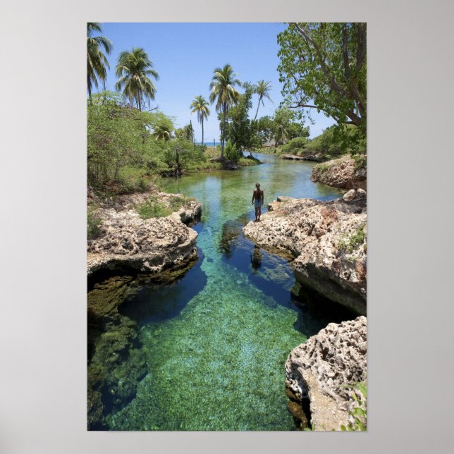 Alligator Hål, Black River Town, Jamaica Poster (Framsidan)
