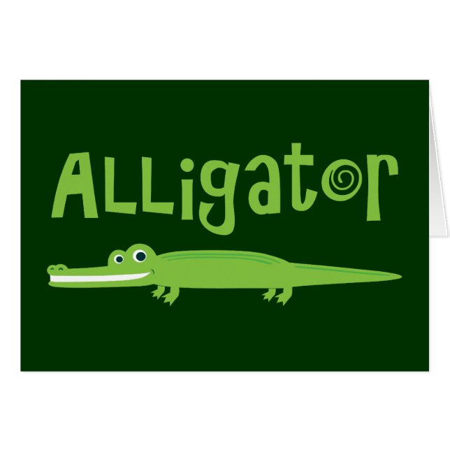 Alligator Hälsningskort (Framsidan Horizontal)