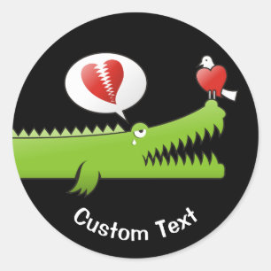 Alligator i Kärlek Classic Round Sticker Runt Klistermärke