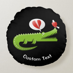 Alligator i Kärlek Round Pillow Rund Kudde