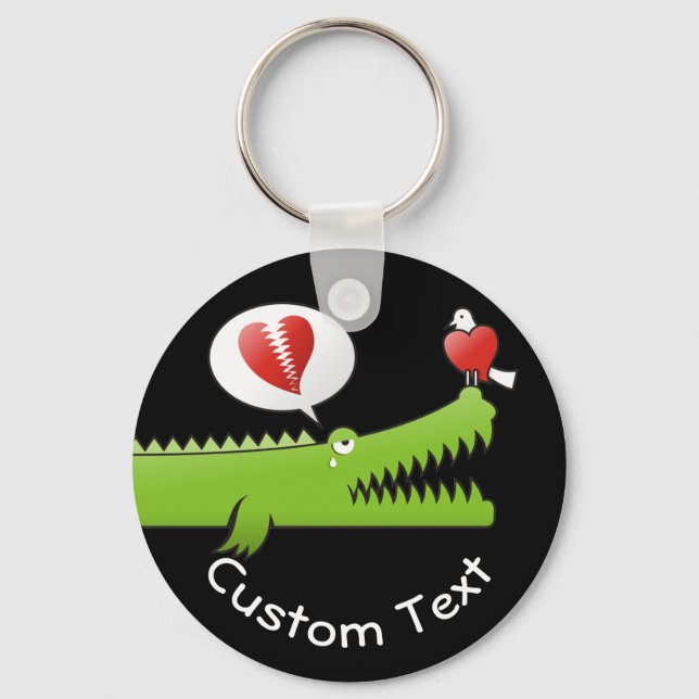 Alligator i nyckelkedjan Kärlek Nyckelring (Framsida)