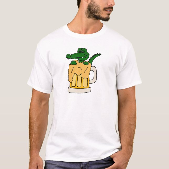 Alligator i ölmugg tee shirt (Framsida)