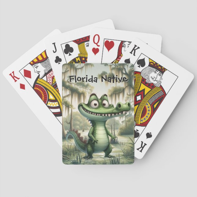 Alligator i träsket casinokort (Baksidan)