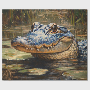 Alligator in Everglades Wildlife Decoupage Presentpapper
