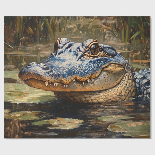 Alligator in Everglades Wildlife Decoupage Presentpapper (Platt)