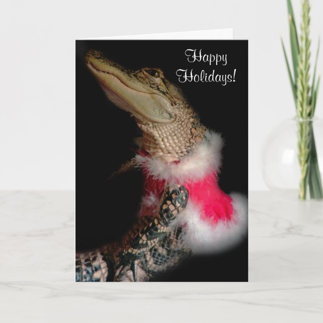 Alligator in her Helgdag Dress Greeting Card Helgkort (Framsida)