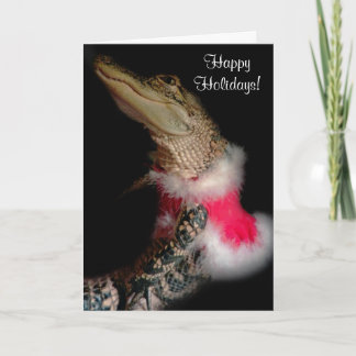 Alligator in her Helgdag Dress Greeting Card Helgkort