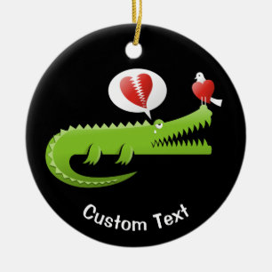 Alligator in Kärlek Ceramic Ornament
