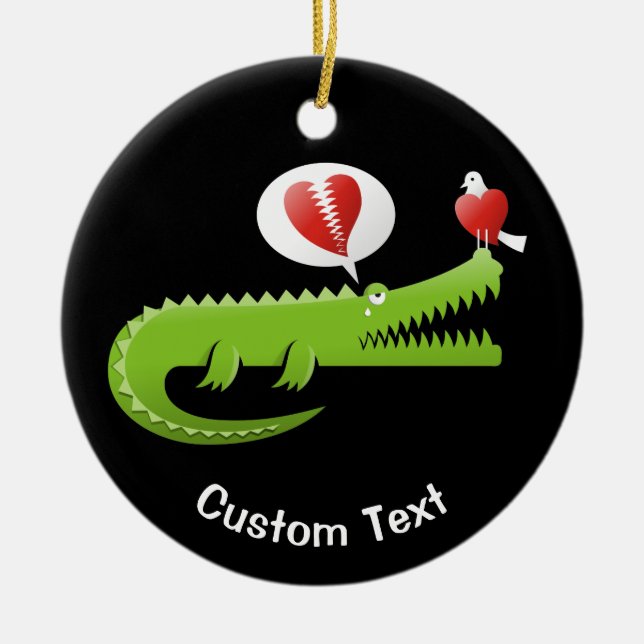 Alligator in Kärlek Ceramic Ornament (Framsidan)
