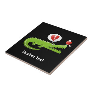 Alligator in Kärlek Ceramic Tile Kakelplatta
