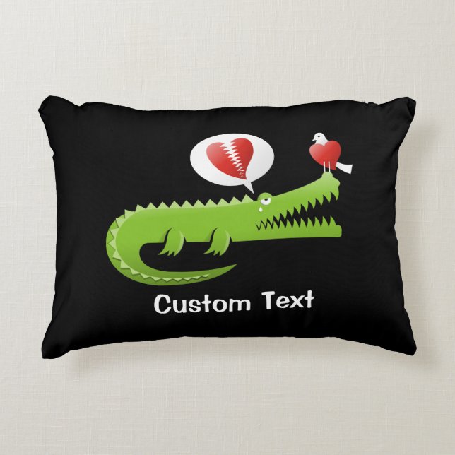 Alligator in Kärlek Decorative Pillow Prydnadskudde (Framsidan)