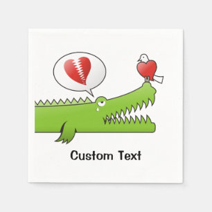 Alligator in Kärlek Papper Napkins Pappersservett