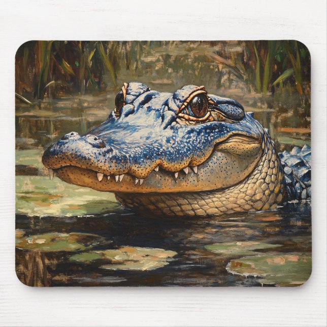 Alligator in the Everglades Wildlife Art Musmatta (Framsidan)