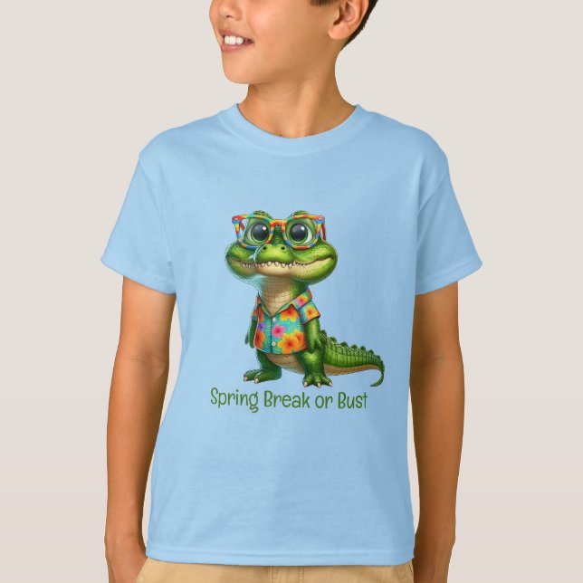 Alligator in Tropical Shirt T (Framsida)