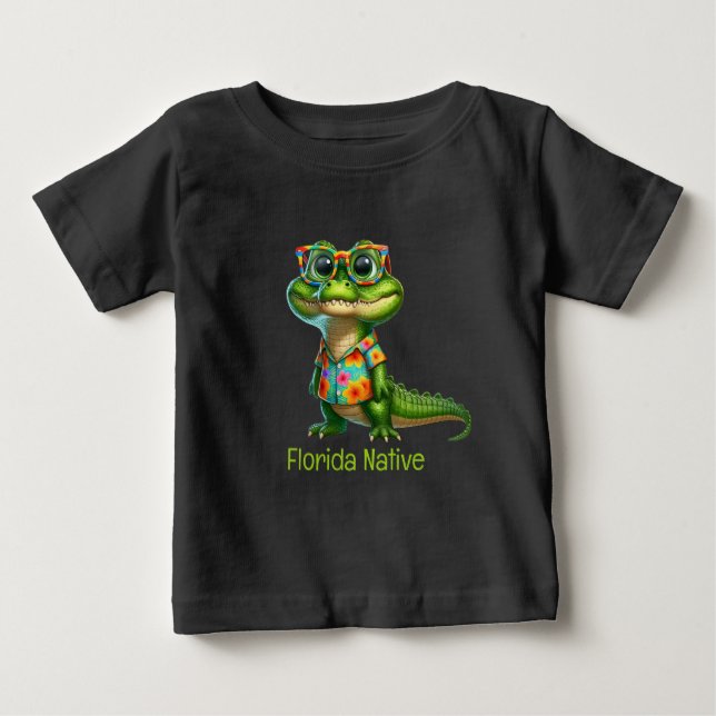 Alligator in Tropical Shirt T (Framsida)