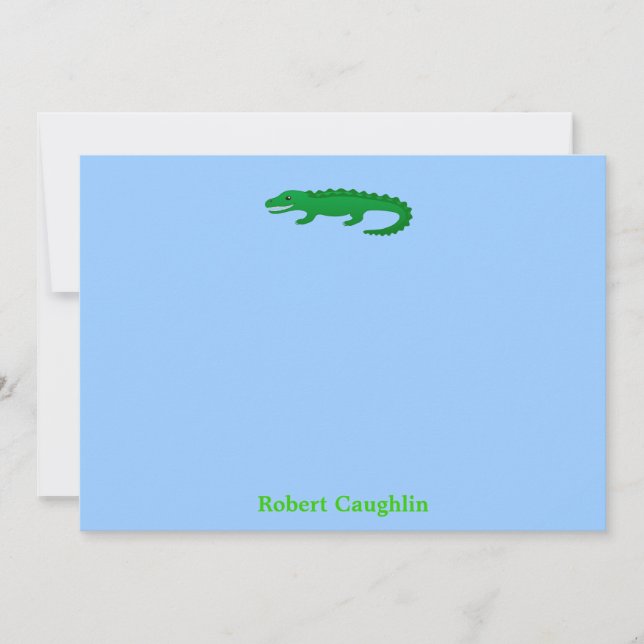 Alligator-inbjudningar/notecards Anteckningskort (Framsida)