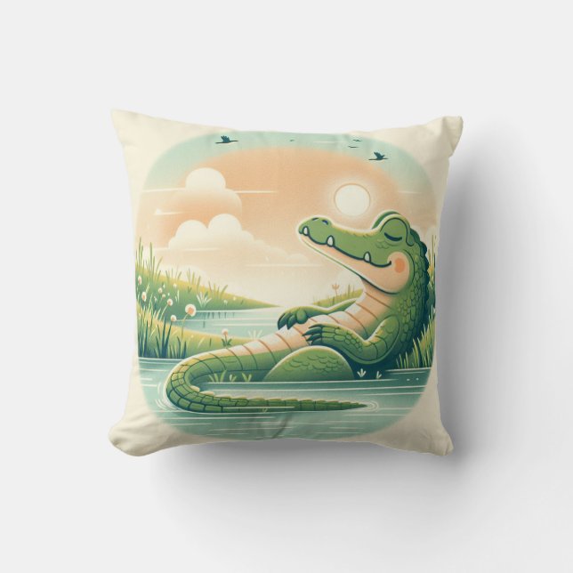 Alligator-Inspired Pillow Kudde (Framsida)